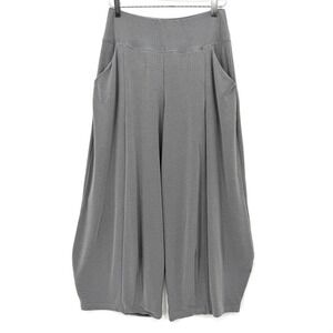 Sympli‎ Angle Seam Lantern Pants Size 10 Barrel Wide Leg Lagenlook Artsy Gray
